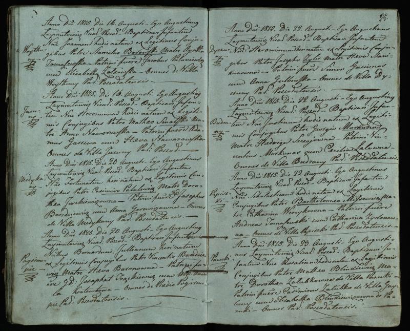 Pušaloto Romos katalikų parapijos bažnyčios 1814–1822 metų krikšto metrikų knyga
