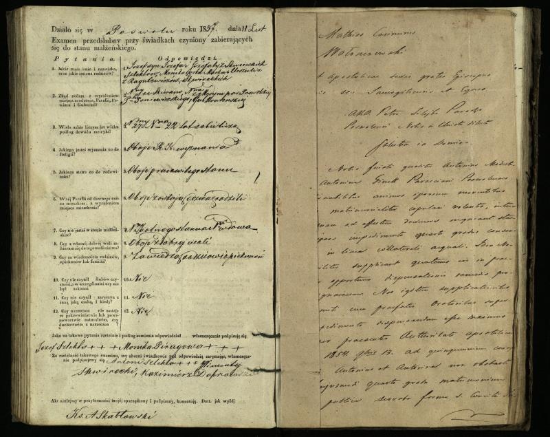 Pasvalio Romos katalikų parapijos bažnyčios 1849–1859 metų priešjungtuvinės apklausos knyga