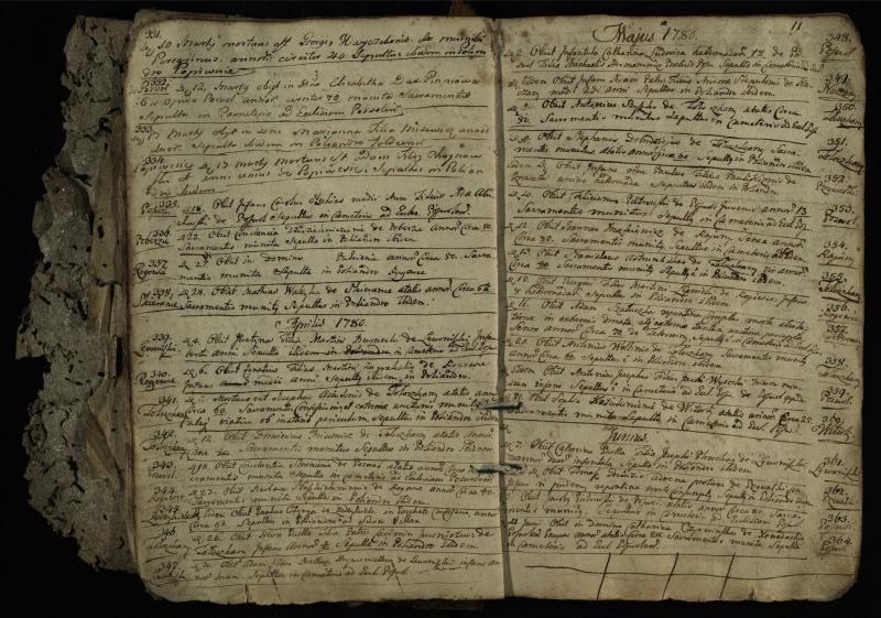 Pasvalio Romos katalikų parapijos bažnyčios 1776–1788 metų mirties metrikų knyga