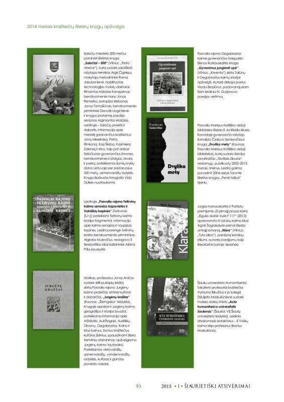 Šiaurietiški atsivėrimai : Pasvalio krašto istorijos ir kultūros žurnalas 2015, nr. 1 (38)