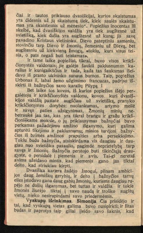 Viduramžių bažnyčios vaizdas / (historiškas piešinėlis Li); sutrumpino ir sulietuvino kun. Jonas Šepetys. – [S.l.]: [s.n.], 1912 (Vilnius: M. Kuktos sp.). – 31 p.