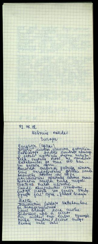 Poeto Jono Vytauto Nistelio eilėraščių sąsiuvinis