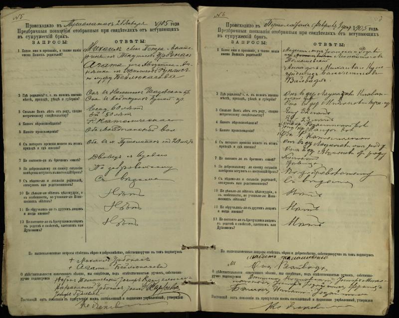 Pušaloto Romos katalikų parapijos bažnyčios 1904–1917 metų priešjungtuvinės apklausos knyga