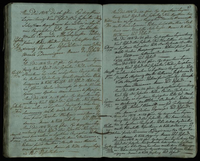 Pušaloto Romos katalikų parapijos bažnyčios 1814–1822 metų krikšto metrikų knyga