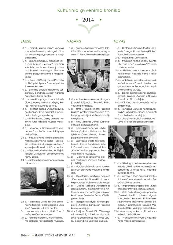 Šiaurietiški atsivėrimai : Pasvalio krašto istorijos ir kultūros žurnalas 2014, nr. 2 (37)