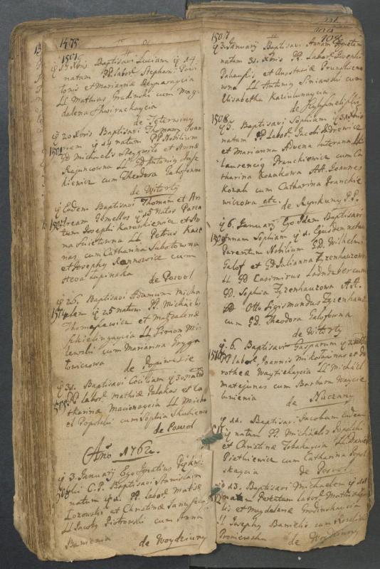 Pasvalio Romos katalikų parapijos bažnyčios 1749–1772 metų krikšto metrikų knyga