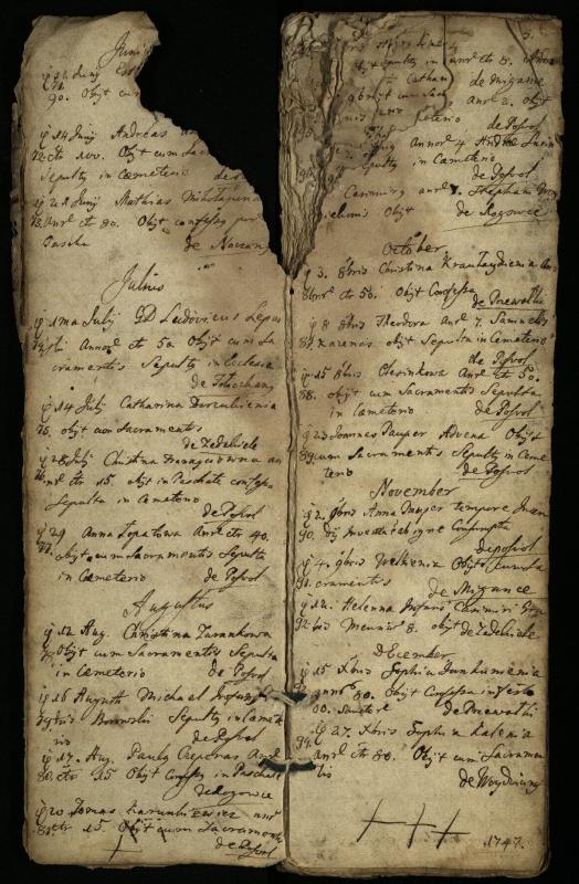 Pasvalio Romos katalikų parapijos bažnyčios 1744–1776 metų mirties metrikų knyga