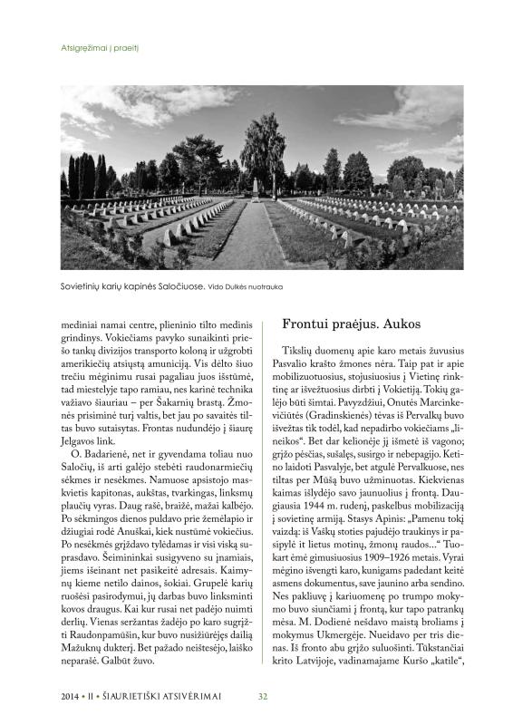 Šiaurietiški atsivėrimai : Pasvalio krašto istorijos ir kultūros žurnalas 2014, nr. 2 (37)