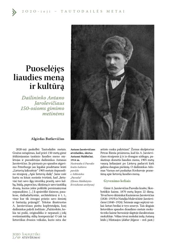 Šiaurietiški atsivėrimai : Pasvalio krašto istorijos ir kultūros žurnalas 2020, nr. 2 (49)