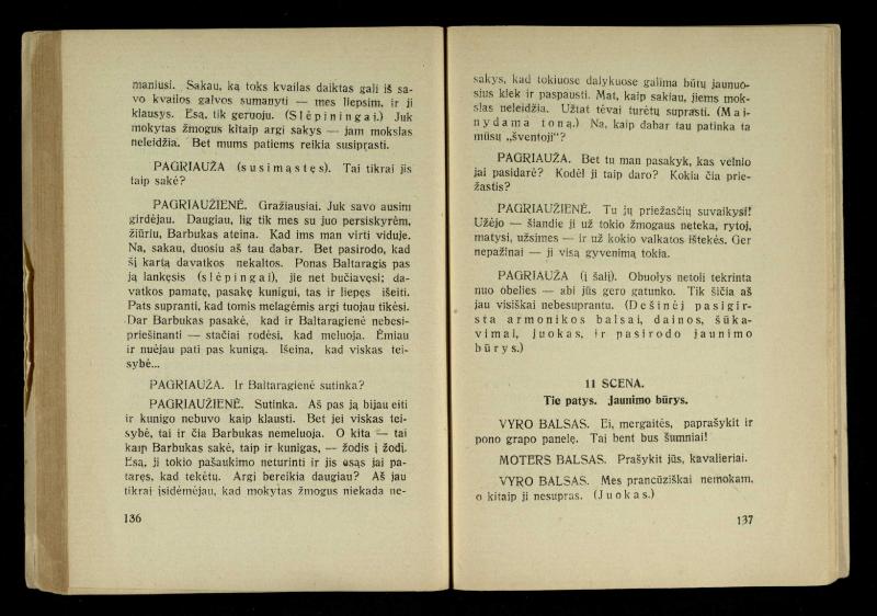 Kur laimė? : 5 veiksmų drama / J. Dobilas. – Kaunas: autoriaus leidinys, 1930. – 165, [1] p.