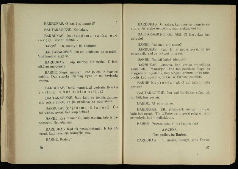 Kur laimė? : 5 veiksmų drama / J. Dobilas. – Kaunas: autoriaus leidinys, 1930. – 165, [1] p.
