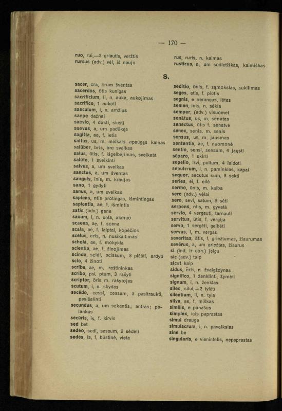Lotynų kalbos chrestomatija: vidurinėms mokykloms vadovėlis (3-sios ir 4-sios klasės kursas) / K. Kliuksinas. – [Kaunas]: Koper. s-ga „Spaudos fondas“, 1932. – 191 p.