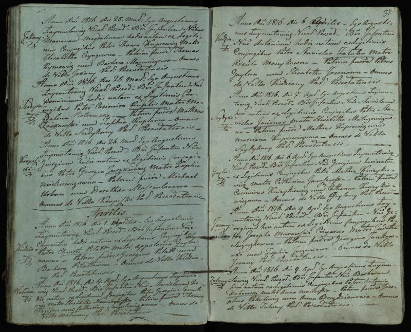 Pušaloto Romos katalikų parapijos bažnyčios 1814–1822 metų krikšto metrikų knyga
