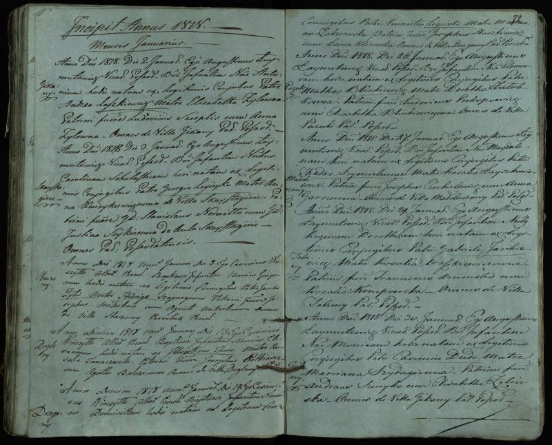 Pušaloto Romos katalikų parapijos bažnyčios 1814–1822 metų krikšto metrikų knyga