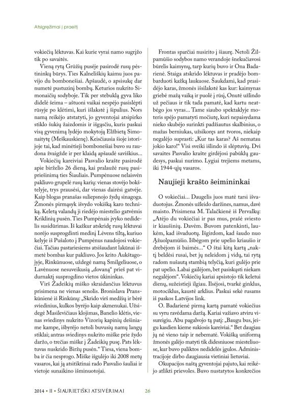 Šiaurietiški atsivėrimai : Pasvalio krašto istorijos ir kultūros žurnalas 2014, nr. 2 (37)