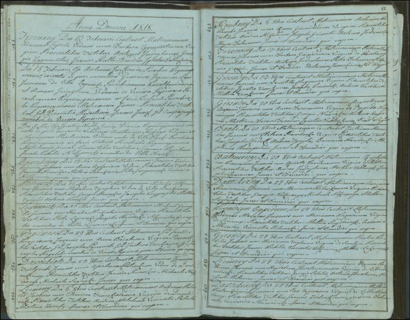 Krinčino Romos katalikų parapijos bažnyčios 1803–1826 metų jungtuvių metrikų knyga