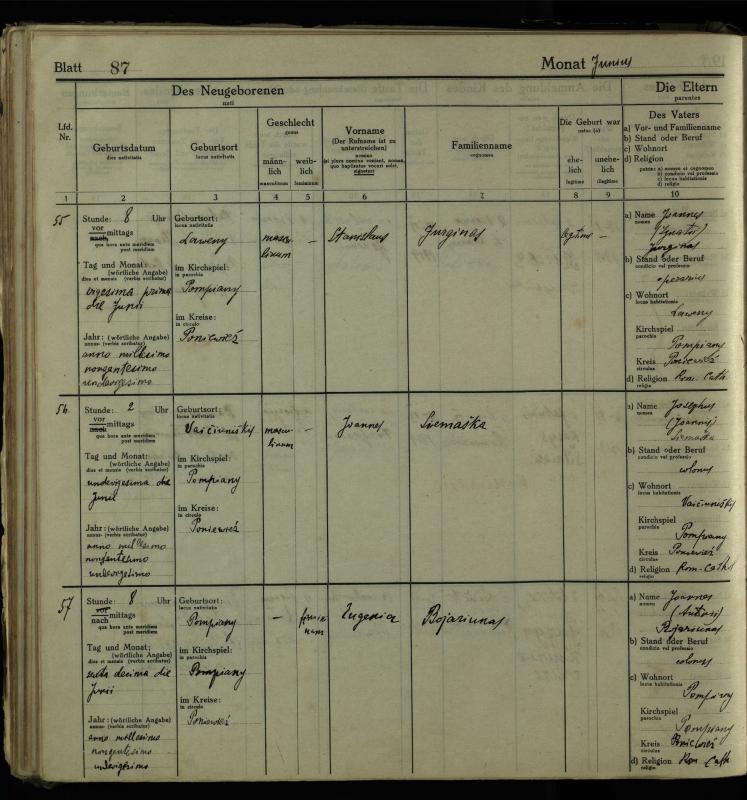Pumpėnų Romos katalikų parapijos bažnyčios 1916–1921 metų krikšto metrikų knyga