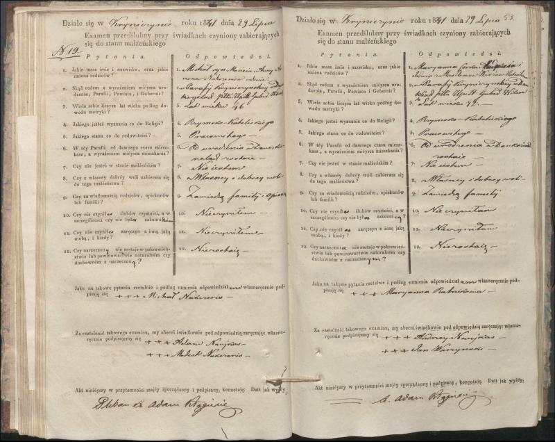 Krinčino Romos katalikų parapijos bažnyčios 1840–1844 metų priešjungtuvinės apklausos knyga