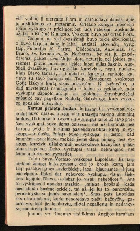 Viduramžių bažnyčios vaizdas / (historiškas piešinėlis Li); sutrumpino ir sulietuvino kun. Jonas Šepetys. – [S.l.]: [s.n.], 1912 (Vilnius: M. Kuktos sp.). – 31 p.
