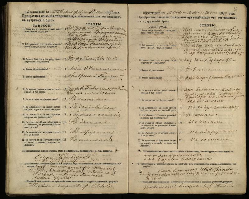 Pasvalio Romos katalikų parapijos bažnyčios 1885–1894 metų priešjungtuvinės apklausos knyga