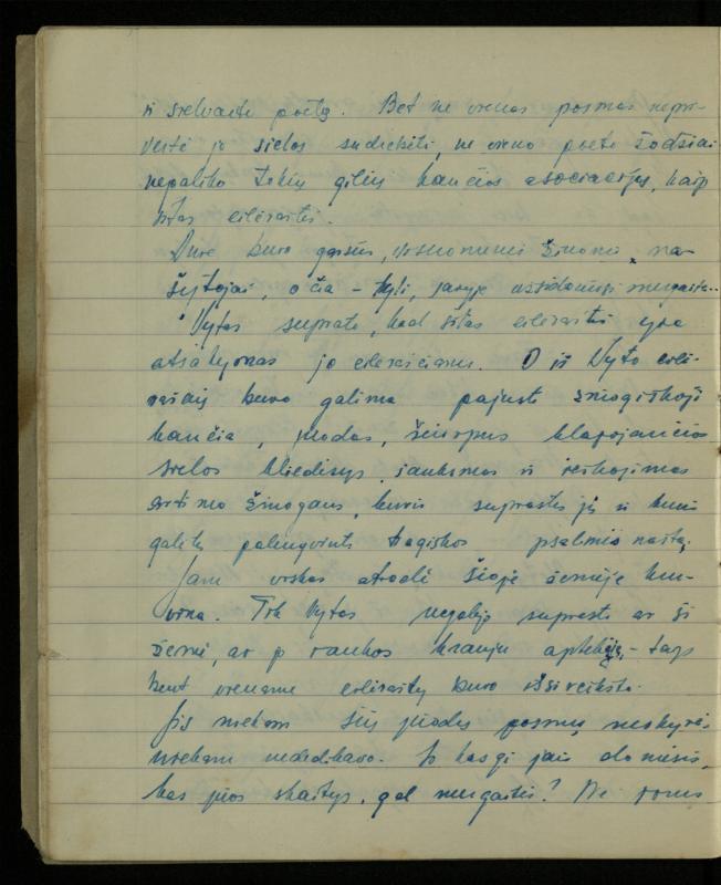 Žurnalisto, literato, vertėjo Kazimiero Pūro kūrybos I sąsiuvinis. Apsakymas (autobiografinė impresija), 1950 m.