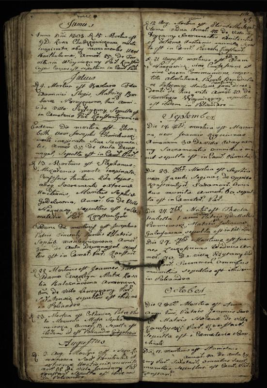 Vaškų (Konstantinavo) Romos katalikų parapijos bažnyčios 1763–1804 metų mirties metrikų knyga
