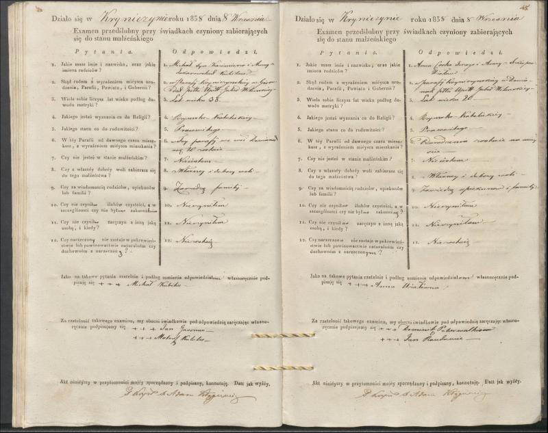 Krinčino Romos katalikų parapijos bažnyčios 1837–1839 metų priešjungtuvinės apklausos knyga