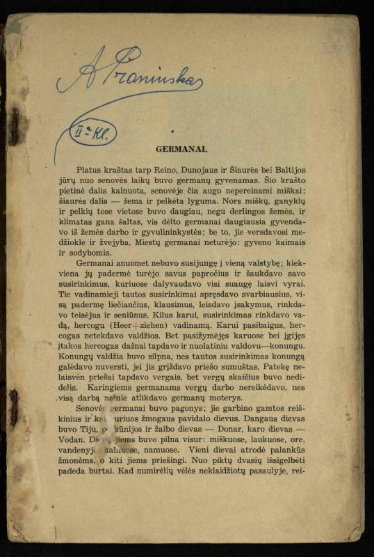 Vidurinių amžių istorija: vadovėlis vidurinėms ir aukštesniosioms mokykloms / K. Kliuksinas. – Kaunas: Sakalas, 1935. – 137, [5] p.