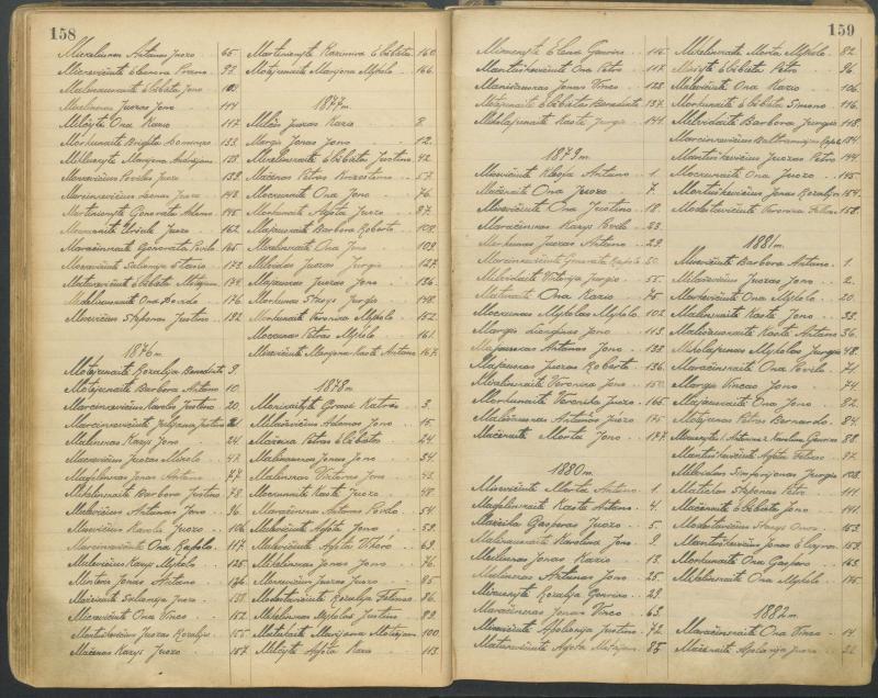Pasvalio Romos katalikų parapijos bažnyčios 1827–1913 metų alfabetinė gimusiųjų rodyklė