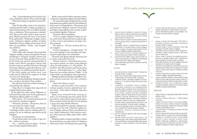 Šiaurietiški atsivėrimai : Pasvalio krašto istorijos ir kultūros žurnalas 2018, nr. 2 (45)