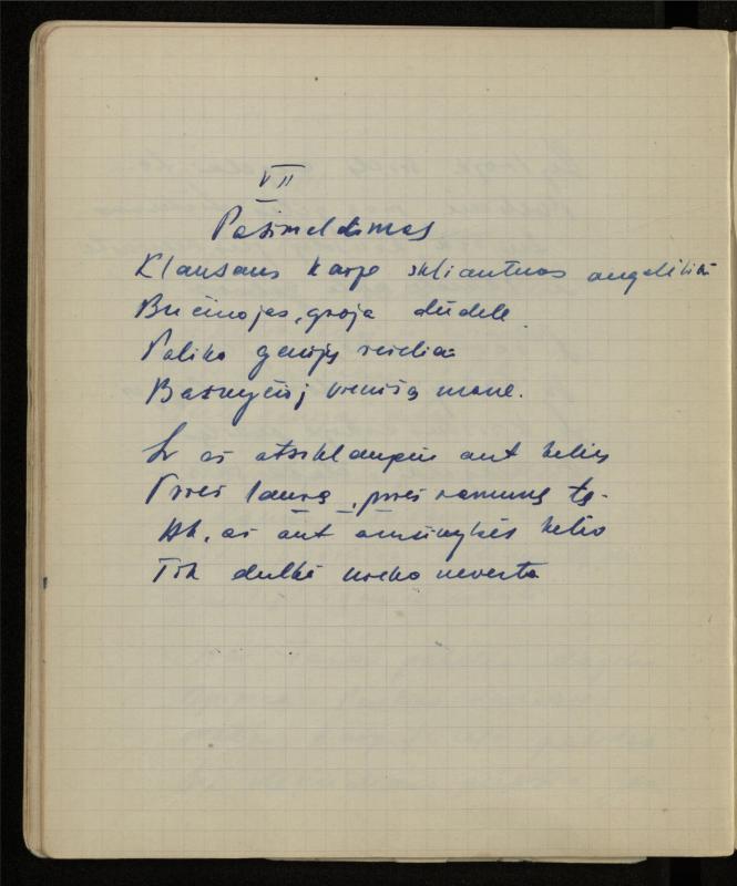 Žurnalisto, literato, vertėjo Kazimiero Pūro kūrybos V sąsiuvinis. Eilėraščiai, 1951–1952 m.