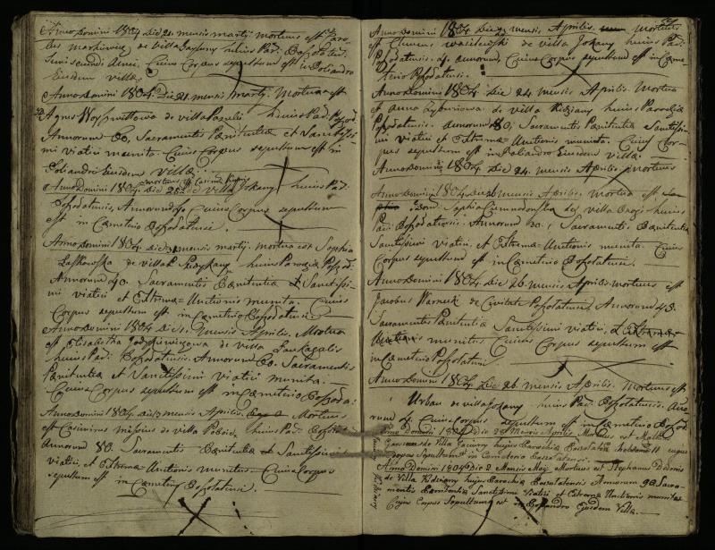 Pušaloto Romos katalikų parapijos bažnyčios 1785–1810 metų mirties metrikų knyga