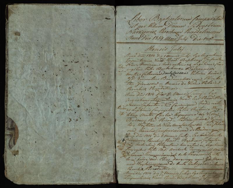 Pušaloto Romos katalikų parapijos bažnyčios 1814–1822 metų krikšto metrikų knyga