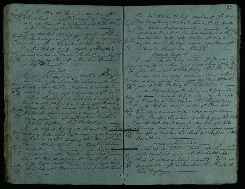 Pušaloto Romos katalikų parapijos bažnyčios 1810–1827 metų mirties metrikų knyga