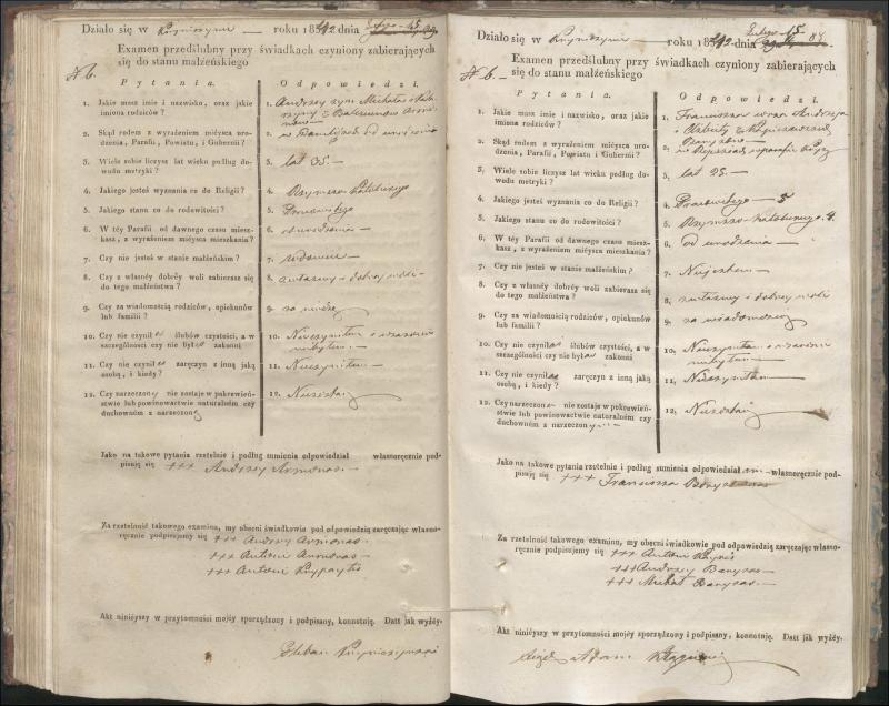 Krinčino Romos katalikų parapijos bažnyčios 1840–1844 metų priešjungtuvinės apklausos knyga