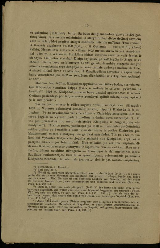 Klaipėdos miesto istorijos bruožai: (1252–1466) / Paulius Šležas. – [Kaunas]: [s.n.], 1933. – 15 p.