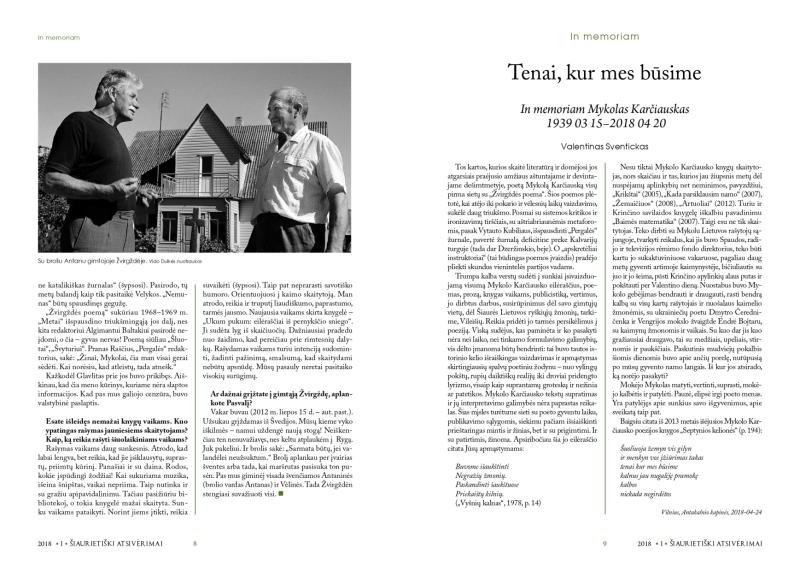 Šiaurietiški atsivėrimai : Pasvalio krašto istorijos ir kultūros žurnalas 2018, nr. 1 (44)