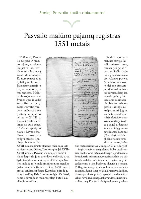 Šiaurietiški atsivėrimai : Pasvalio krašto istorijos ir kultūros žurnalas 2014, nr. 2 (37)