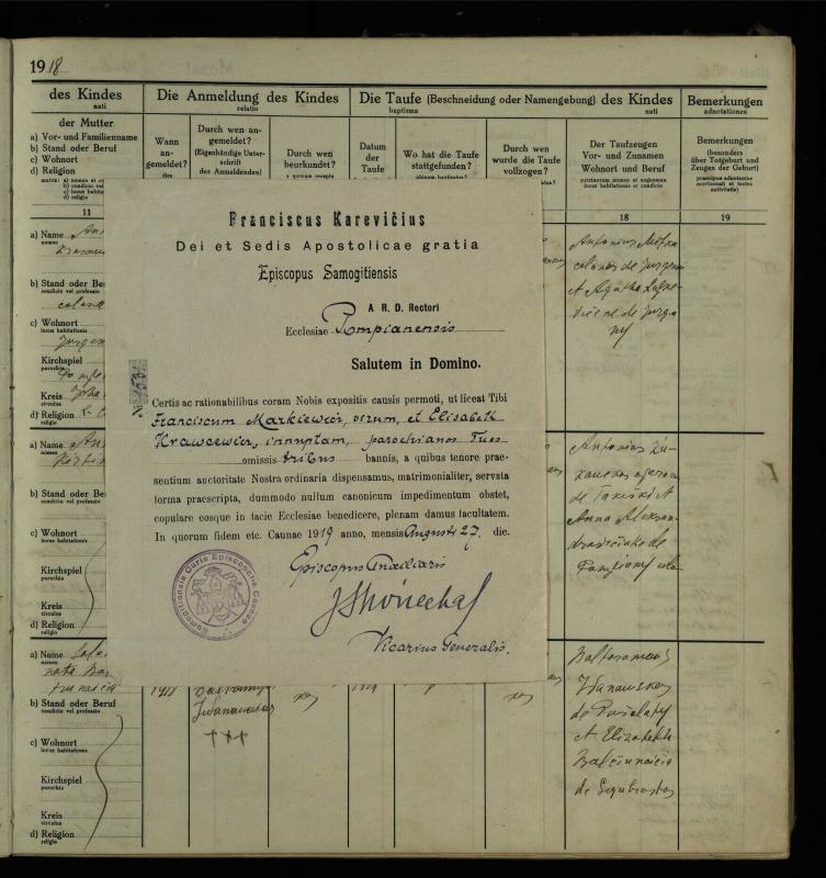 Pumpėnų Romos katalikų parapijos bažnyčios 1916–1921 metų krikšto metrikų knyga