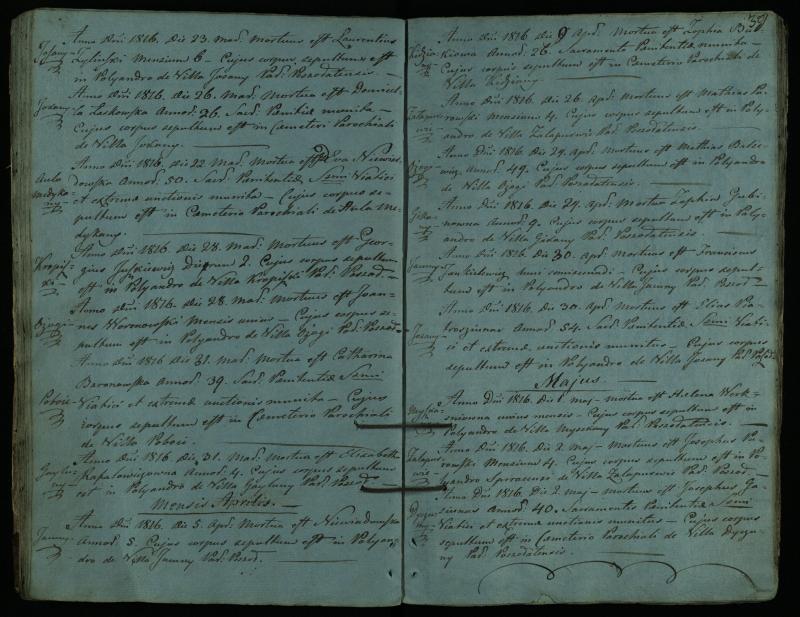 Pušaloto Romos katalikų parapijos bažnyčios 1810–1827 metų mirties metrikų knyga