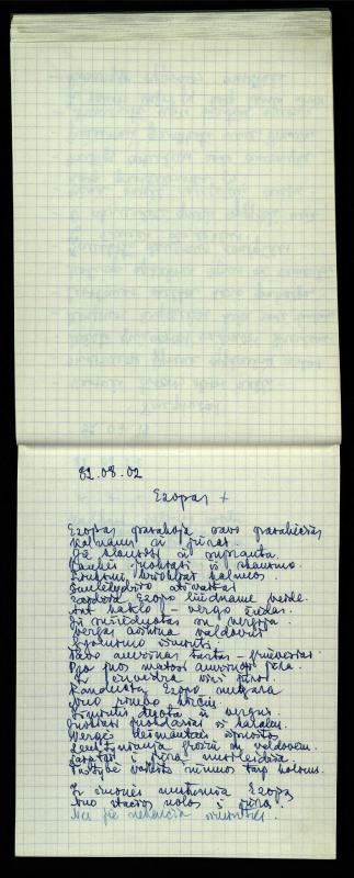 Poeto Jono Vytauto Nistelio eilėraščių sąsiuvinis