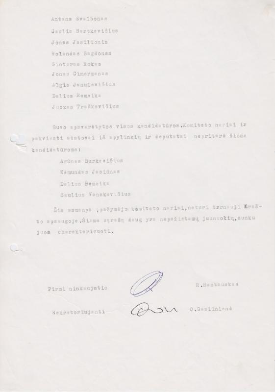 Lietuvos Sąjūdžio Pasvalio rajono tarybos išplėstinio posėdžio, įvykusio 1990.10.11 Sąjūdžio būstinėje, PROTOKOLAS Nr. 24