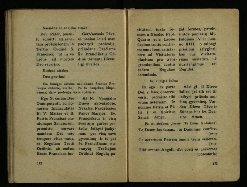 Naujas vadovėlis šv. Pranciškaus tretininkams / sustatė T. Pranciškus Bizauskas O. F. M. – 3-ias papild. ir pager. leid. – Kaunas: [s.n.], 1934. – 200 p.
