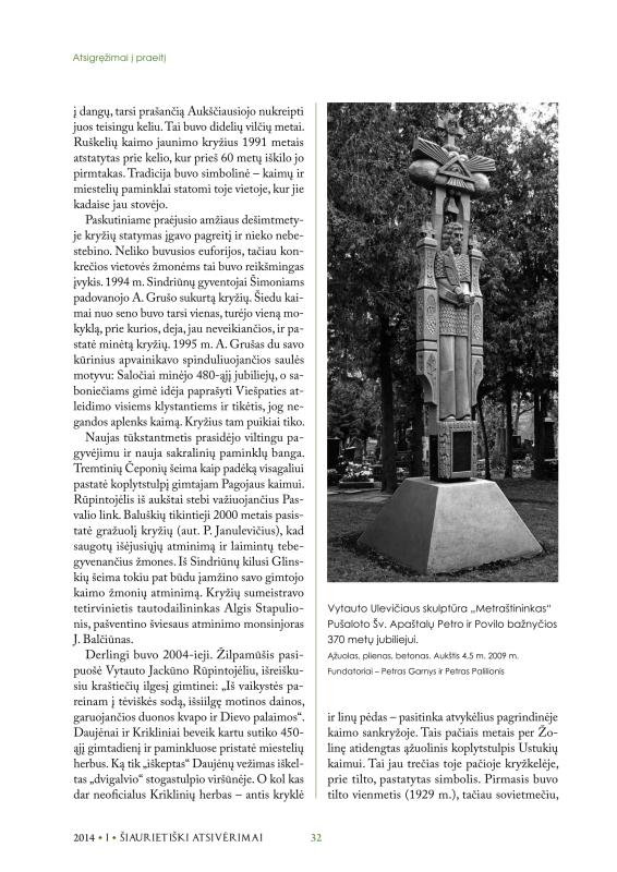 Šiaurietiški atsivėrimai : Pasvalio krašto istorijos ir kultūros žurnalas 2014, nr. 1 (36)