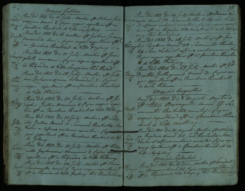 Pušaloto Romos katalikų parapijos bažnyčios 1810–1827 metų mirties metrikų knyga