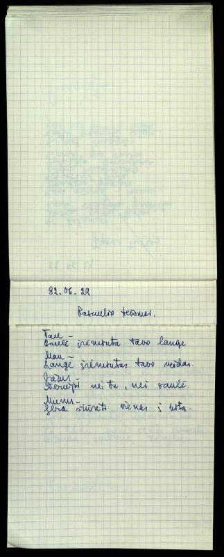 Poeto Jono Vytauto Nistelio eilėraščių sąsiuvinis