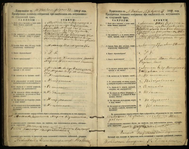 Pasvalio Romos katalikų parapijos bažnyčios 1894–1903 metų priešjungtuvinės apklausos knyga