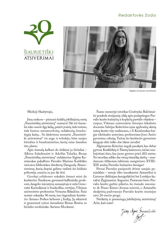 Šiaurietiški atsivėrimai : Pasvalio krašto istorijos ir kultūros žurnalas 2019, nr. 1 (46)