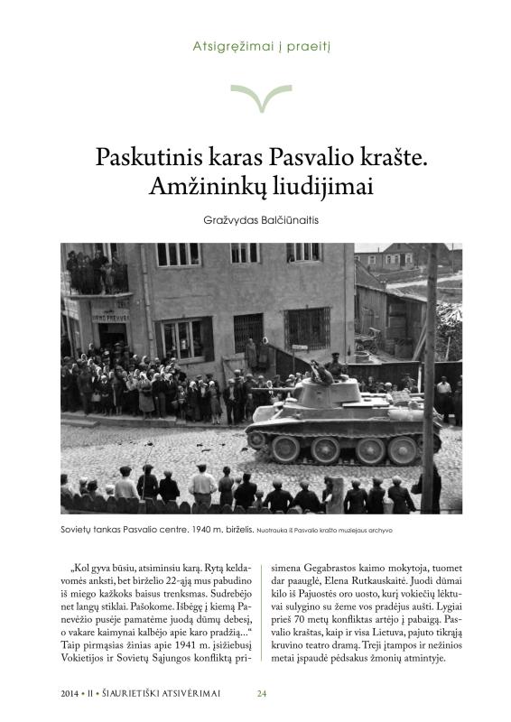 Šiaurietiški atsivėrimai : Pasvalio krašto istorijos ir kultūros žurnalas 2014, nr. 2 (37)