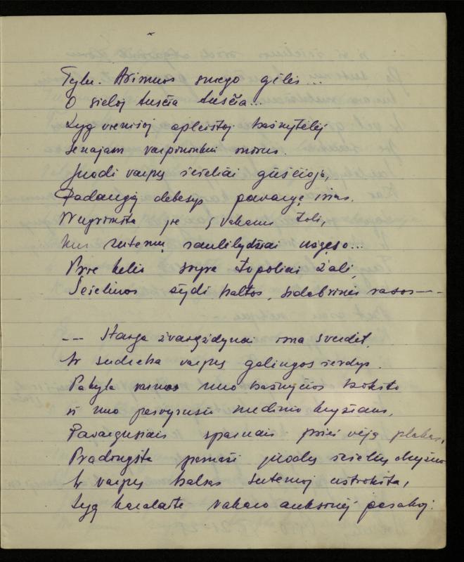 Žurnalisto, literato, vertėjo Kazimiero Pūro kūrybos II sąsiuvinis. Eilėraščiai, 1950 m.
